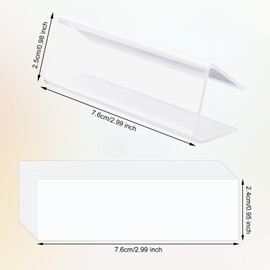 30pcs Clear Shelf Label Holder, Bookshelf Clips for Labeling with 30 Label Inserts Bookshelf Tags Clip Library Shelf Markers Holder for Home Office Wardrobe