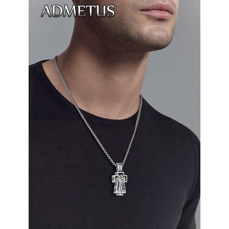 ADMETUS St Sebastian Urn Necklace for Ashes Sterling Silver Saint