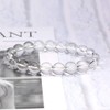 CHENYUE Natural White Crystal Gemstone 10mm Round Beads Stretch Bracelet