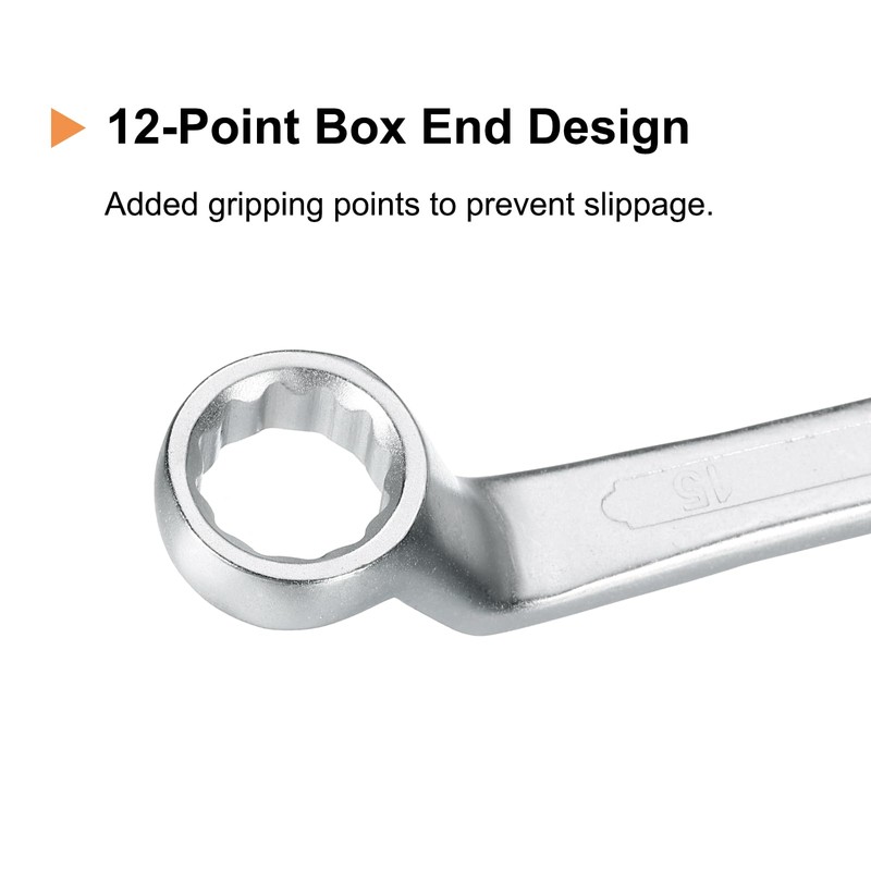sourcing map Offset Extra Long Box End Wrench 14 x