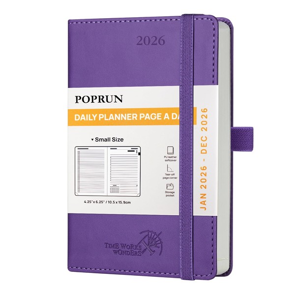 POPRUN 2026 Daily Planner (A6 Size-4.25" x 6.25"), One Page