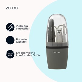 Zenner Compact Manicure Set - Complete with Nail Scissors, Nail Clippers, Tweezers and Nail File - in Protective Case for Well-Groomed Nails