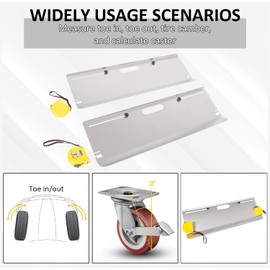 HECASA DIY Toe Plates Wheel Alignment Tool, 4 Probes Toe Plates, High Grade Aluminum Toe Alignment Tool, Double Tape Measures Alignment Tools Automotive