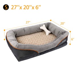 JOYELF Memory Foam Dog Bed Small Orthopedic Dog Bed & Sofa with Removable Washable Cover and Squeaker Toy as Gift