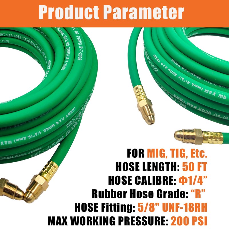 50FT Argon Gas Hose, Inert Gas Welding Hoses for MIG/TIG