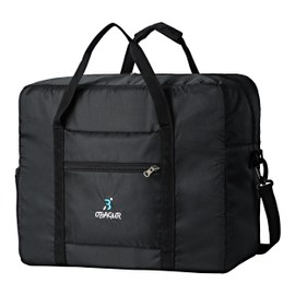 Travel Tote Bag Foldable Travel Duffel Bag For Spirit Airlines Personal Item Bag, Weekender Bags for Men Women with Shoe Compartment, Carry on Overnight Bag(Black, 20L)