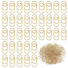 220 Pcs Small Paper Clips, Gold Paper Clips, Heart Paperclips Metal Paper Clips Paper Clamps, Heart Shaped Paper Clips Bookmark Clips for School Office Stationery Document Files Organizing