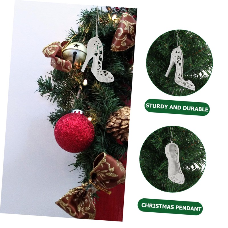 Ciieeo 6Pcs Cute Mini High Heel Xmas Ornaments Lightweight Decorative