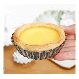 50 Unidades Moldes Para Mini Tartaletas De Acero Inoxidable Plateado