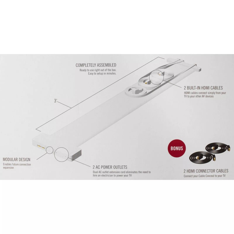 Proforma Cable Conceal Slim TV Cable Management System NIB CMS12