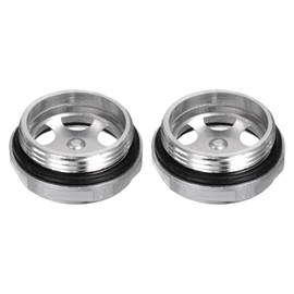 HARFINGTON 2pcs Air Compressor Oil Sight Glass 42 x 2mm Male Thread Liquid Level Gauge Aluminum Alloy Hex Head Oil Indicator Window with O-Ring for Air Compressor Gearbox Tanks, Silver