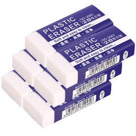 6 Pack Pencil Erasers, Large White Erasers for School, Art Erasers for Kids Drawing Bulk