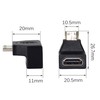 Mini HDMI Adapter,Right Angle 90 Degree Mini HDMI to Standard
