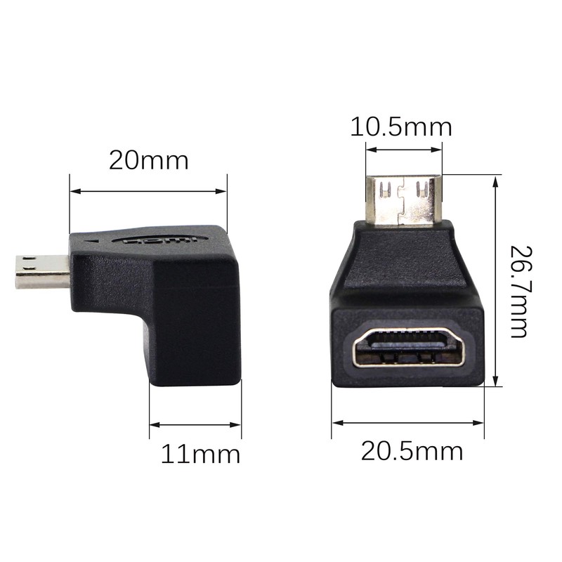 Mini HDMI Adapter,Right Angle 90 Degree Mini HDMI to Standard