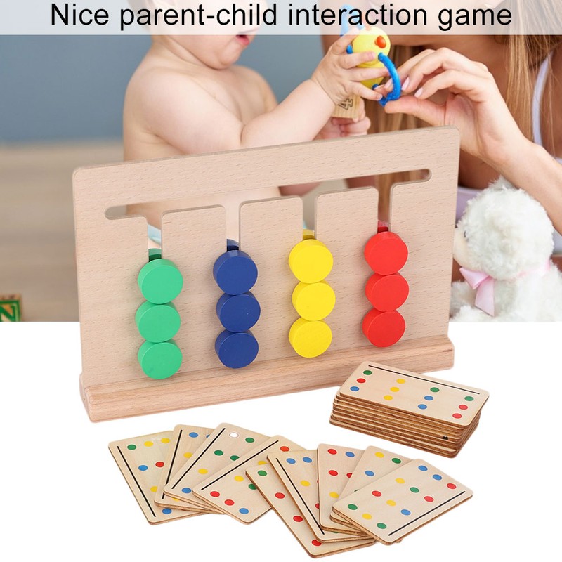 Four Color Game Children Logical Training Toys Wooden Baby Cognitive