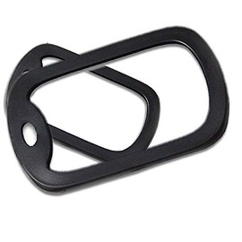 CMJ™ 2 x British US Army Military Style Black Rubber Dog Tag Rectangle Silencers UK Seller