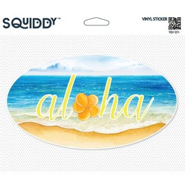 Squiddy Aloha Ocean Wave - Vinyl Sticker (7" Wide)