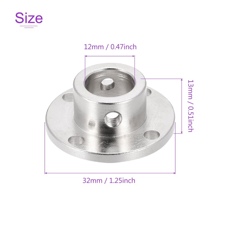 DMiotech 4pcs 12mm Inner Diameter Flange Coupling Connector Rigid Guide