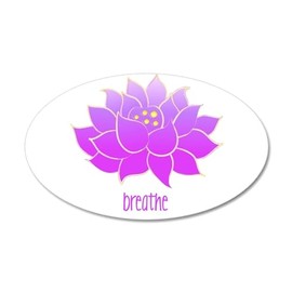 CafePress Breathe Lotus 38.5 X 24.5 Oval Wall Peel 35"x21" Oval Wall Decal, Vinyl Peel, Reusable Cling