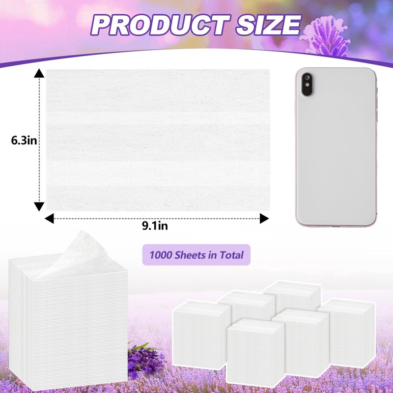 Heigble 1000 Count Dryer Sheets Bulk Lavender Scent Fabric Softener