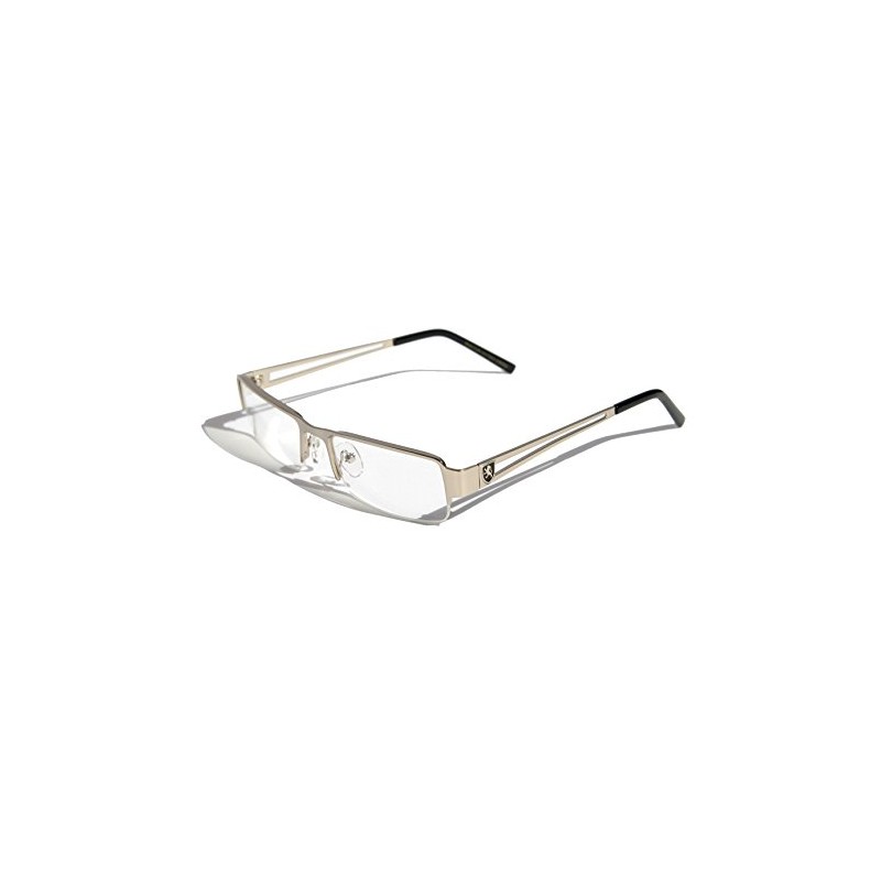 Premium Khan Metal Rectangular Reading Glasses (Silver, 3 x)