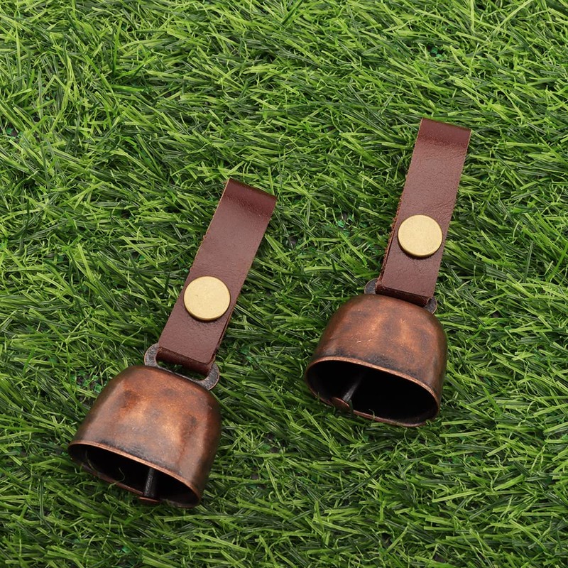 kcrygogo Leather Dog Collar Bell with Quick-Release Snap Buttons Training