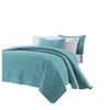 Chezmoi Collection Austin 3-Piece Oversized Bedspread Coverlet Set (Queen, Turquoise)