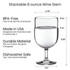 US Acrylic Stackable 8 ounce Plastic Wine Stems in Clear