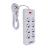 8 Way Power Strip USB C European Socket Desk Wall