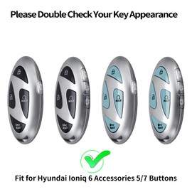 T-carbon Real Carbon Fiber Key Cover Compatible with Hyundai lonqi6 Key Case Shell fits for Hyundai Grandeur GN7, KONA, Elanrtra, Santa Fe, Sonata, Tucson Smart Key Protector (Black)