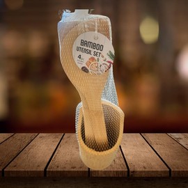 Bamboo Kitchen Utensils Set of 4 pieces ️️| Eco-friendly | Perfect for non-stick pan