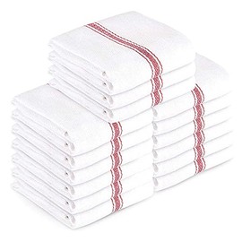 AMA's Kitchen Kitchen Towels Dish Towels Tea Towels 100 Percent Cotton Dish Cloths Red and White Dish Towels (15 x 25 Inch) Machine Washable (15)