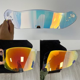 YMTSGEQ Helmet Visor For R420.Replacement Motorcycle Helmet Shield Compatible with R420 (Revo Clear Red)