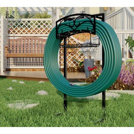Fire Beauty Garden Hose Holder,Freestanding Water Hose Holder,In ground Hose Rack Organizer for Outdoor,Detachable Water Hose Holder Stake,Hose Reel Stand,Hose Hanger Rack for Outside Lawn Yard