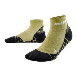 CEP - HIKING LIGHT MERINO LOW CUT SOCKS REDESIGN für Herren | Wandersocken aus Merinowolle mit Kompression | Trekkingsocken für leichte Beine in olive | Größe V | XL