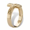 14K Yellow Gold over Sterling Silver Horizontal Cross Ring Size