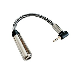 【WYVERN AUDIO】ステ⇔ステ ケーブル 6.3 ステレオフォン （メス ジャック） ⇒ 3.5 ステレオミニ （オス プラグ）Ｌ型 HIFI ヘッドフォン 変換ケーブル 【WV-63TO35ST】