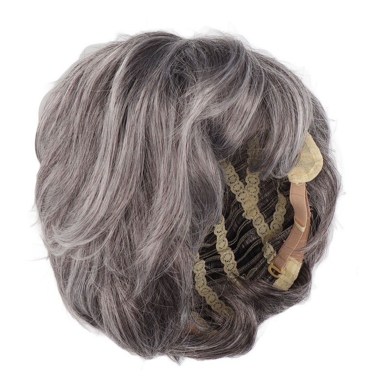 Men Gray Short Wig Heat Resistant Synthetic Multipurpose Adjustable Layered
