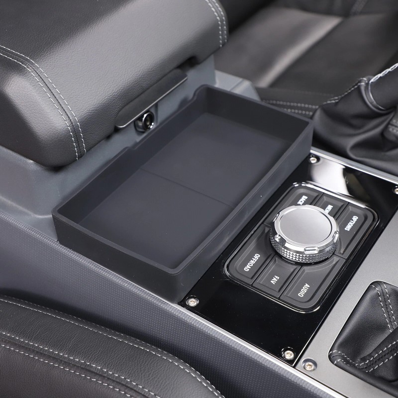 auguisy-motortrim Black Center Console Water Cup Storage Box Tray Fit