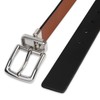 Cole Haan Men's Reversible Embossed Logo Loop Casual Belt, Tan/Black,