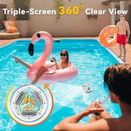 BaldrTherm Pool Thermometer Digital Floating Easy Read, Anti-Fog 360° Reading, IPX7 Water Temperature Monitor for Hot Tub/Ice Bath/Swimming Pool/SPA/Aquarium/Pond