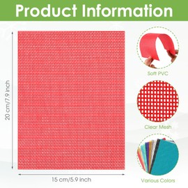 Crowye Crowye 12 Pcs Eye Mesh for Therian Mask 7.9 x 5.9 Inches DIY Therian Mask Material Kit Plastic Eye Mesh Sheets for DIY Handicraft Make Dividers Mask Accessory Kit, 12 Colors