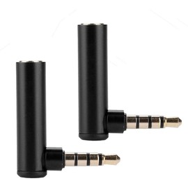 Ciglow Adaptador de Audio de 3.5 mm, Adaptador de Audio Macho a Hembra en ángulo Recto de 90 Grados para teléfonos móviles, tabletas, computadoras portátiles (2PCS)