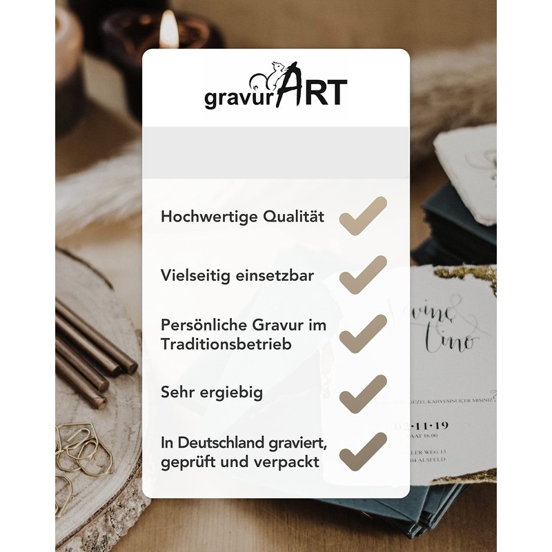 gravurART Seal Stamp Diameter 20 mm with 2 or Initials