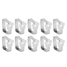 10pcs Tablecloth Clips Multipurpose Thickened Strong Stainless Steel Table Cloth Holder for Outdoor and Indoor Silver