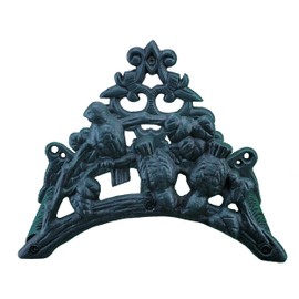 FLAG EMOTES Garden Hose Holder Reel Wall Mounted Hanger Hook with Birds On Branch Design (1, Verdigris)