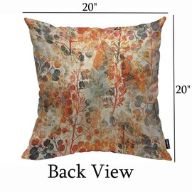 HOSNYE Imprints Grass and Feathers Throw Pillow Cushion Cover Digital Watercolor Mixed Media Fashionable Floral Boho Pillow Case Decorative Square Accent Pillow Case 20x20 inch