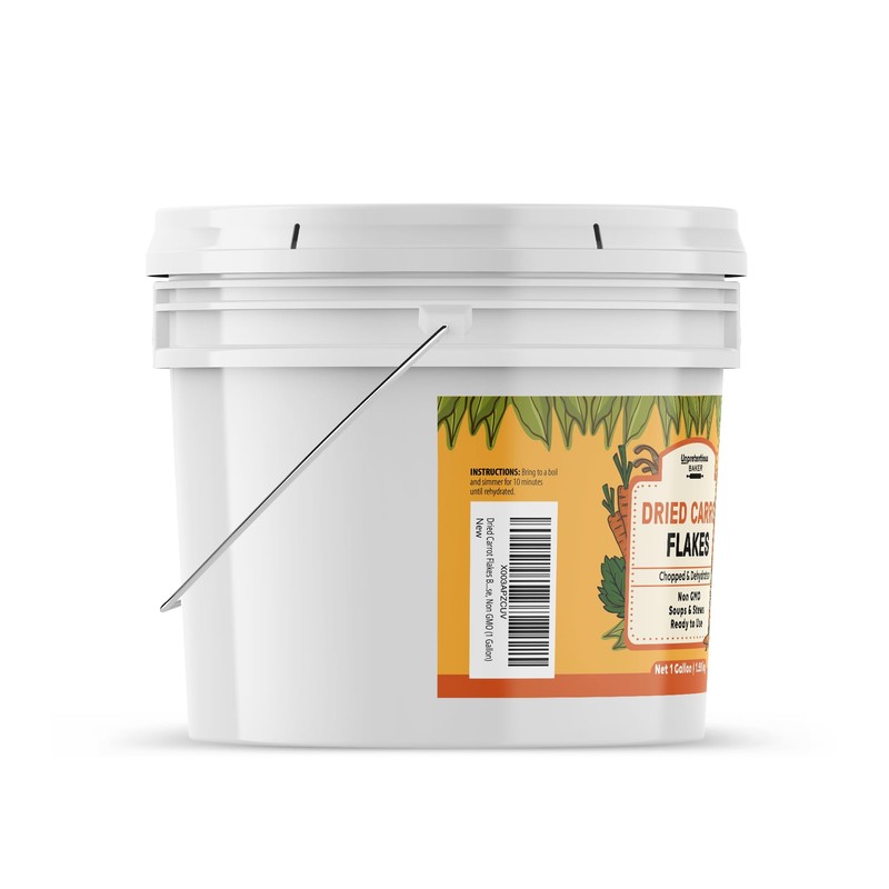Unpretentious Dried Carrot Flakes, 1 Gallon, Diced, Ready to Use,