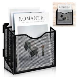 Carpeta vertical triple de 9.8 pulgadas, soporte para revistas, soporte de pared y escritorio, organizador de escritorio vertical de 3 niveles, organi