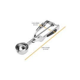 Chicago Metallic Cookie Scoop, Creates Uniform Balls of Dough for Perfectly Shaped and Sized Cookies, Easy Release Mechanism, Dishwasher Safe, Stainless Steel, 2.56x1.18x8.46 Inch
